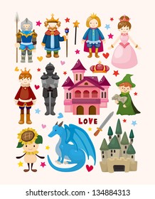 set of fairy tale element icons