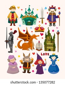 set of fairy tale element icons