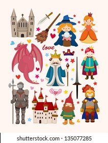 set of fairy tale element icons