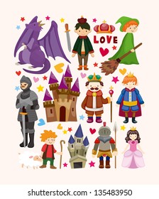 set of fairy tale element icons