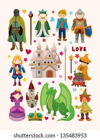 set of fairy tale element icons