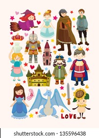 set of fairy tale element icons