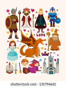 set of fairy tale element icons