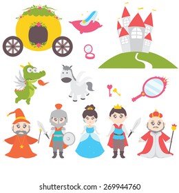 set of fairy tale element icons