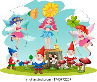 tinkerbell background images stock photos vectors shutterstock https www shutterstock com image vector set fairy tale gnome fantasy cartoon 1740972209