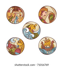 set of fairytale characters