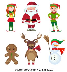 Set of fairytale characters for Christmas