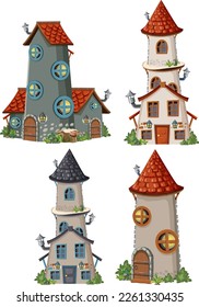 A set of fairytale towers illustration