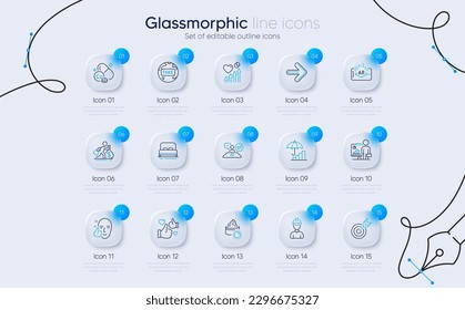 Set of Fake news, Healthy face and Next line icons for web app. Cobalt mineral, Augmented reality, Inflation icons. Teacher, Salary, Sun cream signs. Like, Target, Foreman. Bed. Vector