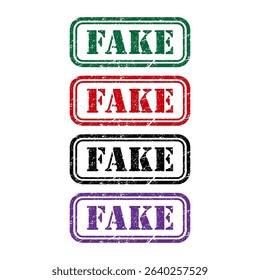 Set of Fake stamp symbol, label sticker sign button, text banner vector illustration .