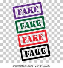 Set of Fake stamp symbol, label sticker sign button, text banner vector illustration .