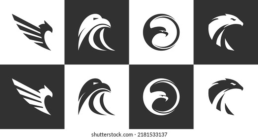 Set of Falcon logo vector illustration design