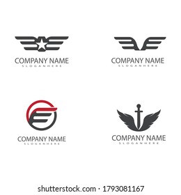 Set Falcon Wing Logo Template vector icon design