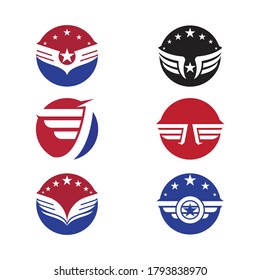 Set Falcon Wing Logo Template vector icon design