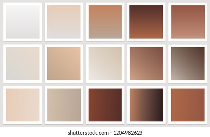 Set of fall inspired gradients in light beige, cream and warm brown color combinations