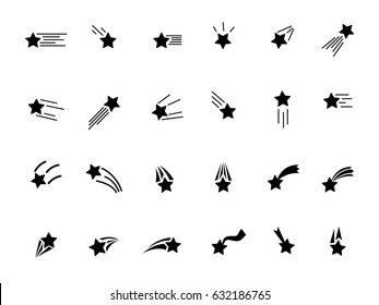 Set of falling stars icon