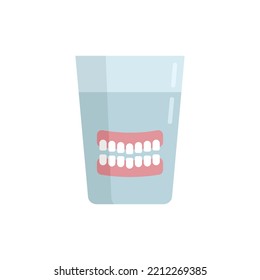 Set Of False Teeth Icon. Flat Illustration Of Set Of False Teeth Vector Icon Isolated On White Background