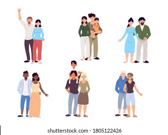 set of families, generations of families together vector illustration design