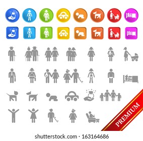 Set of Family Buttons 2. 