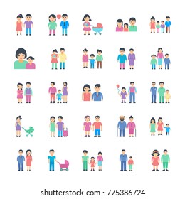 
Set of Family Flat Icon

