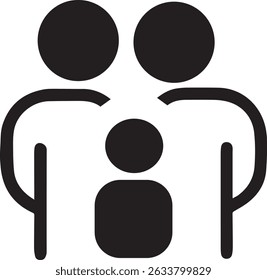 set family icon symbol on white background EPS