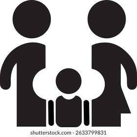 set family icon symbol on white background EPS