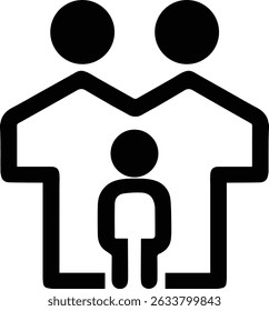 set family icon symbol on white background EPS