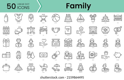 Set of family icons. Line art style icons bundle. vector illustration