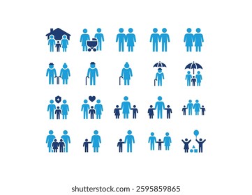 set of family icons, people, parent, child