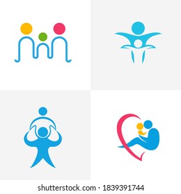 Set of Family logo design vector template, Illustration design Community, Symbol Icon