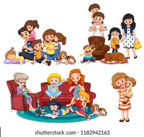 A set of family member illustration