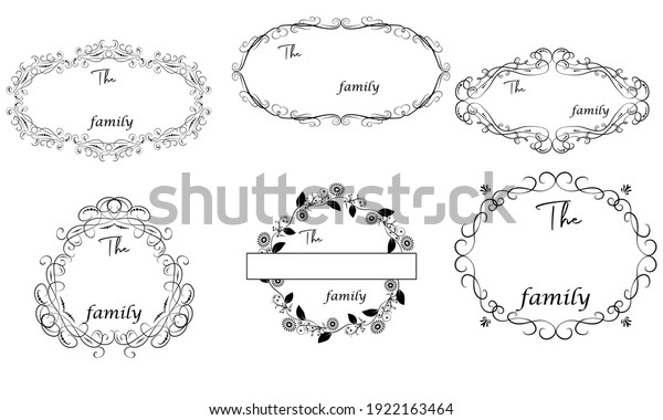 Set of family monograms.\
Vector.