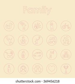 Set of family simple icons
