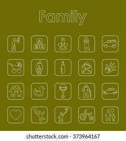 Set of family simple icons
