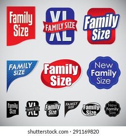 Set of Family Size Icons Seals and Corners