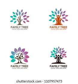 Set Family Tree Logo Template 