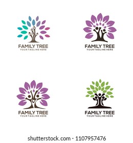 Set Family Tree Logo Template 