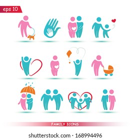 Set of  family vector icons for your design