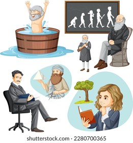 Set of Famous Person in Science illustration