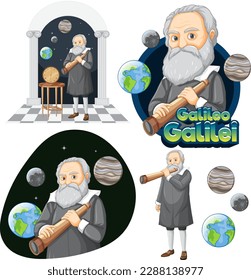 Set of Famous Person in Science illustration