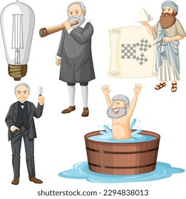 Set of Famous Person in Science illustration