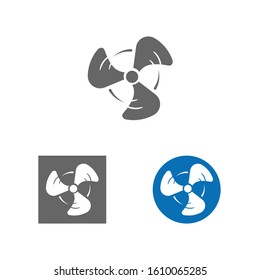 Set of Fan icon on white background. Vector illustration.