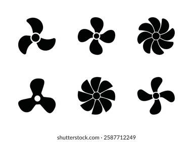 Set of fan icon symbol vector on white background