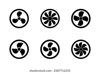 Set of fan icon symbol vector on white background