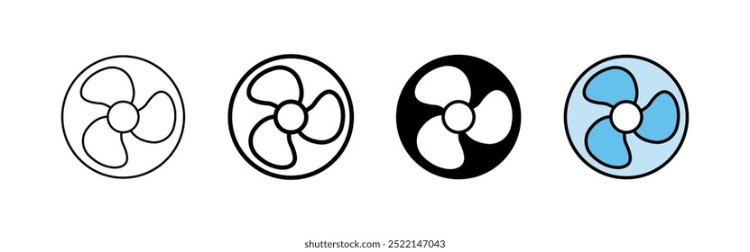 set of fan icon vector design illustration isolated white background