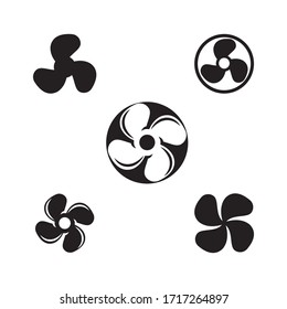 Set Fan Logo Template vector symbol nature
