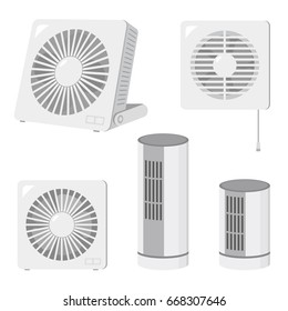 Set of fan and ventilator