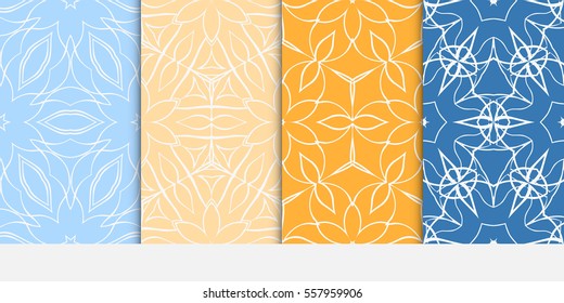 set of fancy floral seamless pattern. vector illustration. For design, wallpaper, invitation