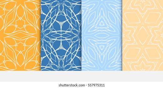set of fancy floral seamless pattern. vector illustration. For design, wallpaper, invitation