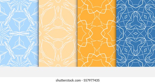 set of fancy floral seamless pattern. vector illustration. For design, wallpaper, invitation